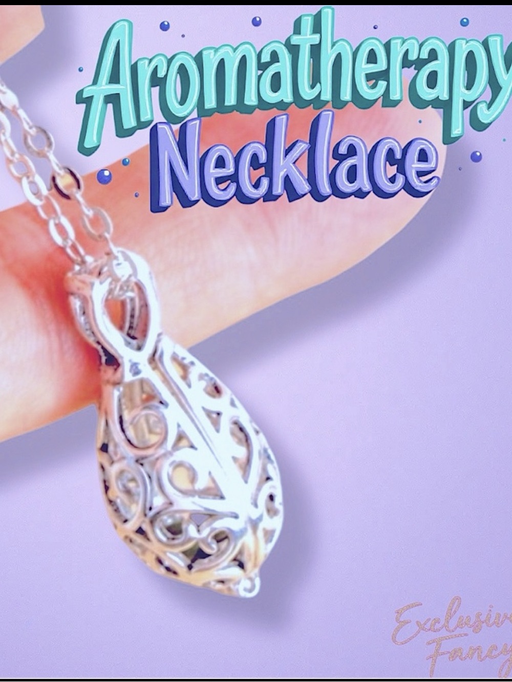 Silver Necklace Aromatherapy Scent Diffuser & Silver Locket - FREE Lava Bead NWT